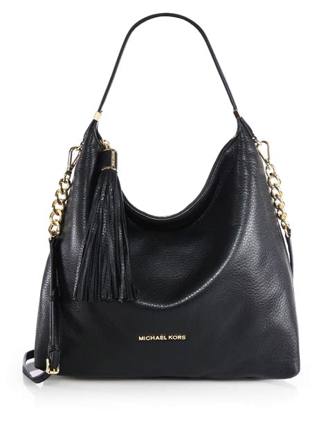 michael kors purse black|michael kors black shoulder handbags.